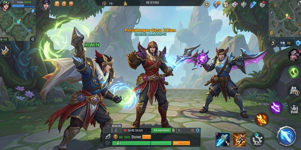 Tampilan gameplay seru HIWIN dalam dunia MMORPG.