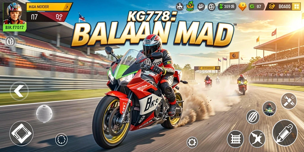 Screenshot gameplay KG778 yang menampilkan aksi balapan motor seru.