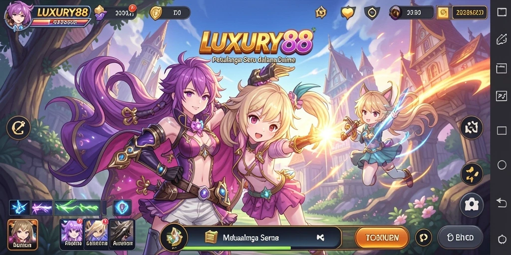 Gameplay LUXURY88 dengan karakter anime yang menarik.