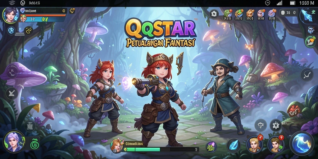 Tangkapan layar gameplay QQSTAR yang menampilkan petualangan seru.