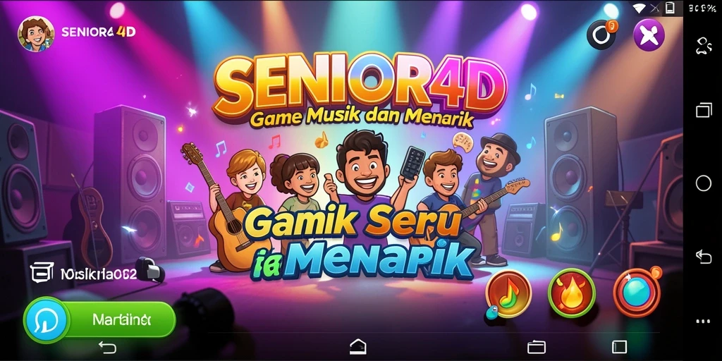 Screenshot gameplay SENIOR4D menampilkan pengalaman musik yang menghibur.